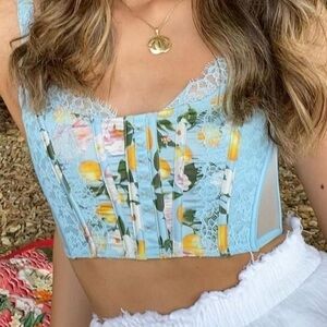 VS PINK Floral Corset Top